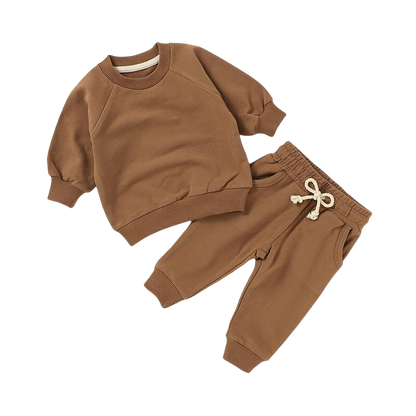 Organic Cotton Sweatsuit Set | Brown