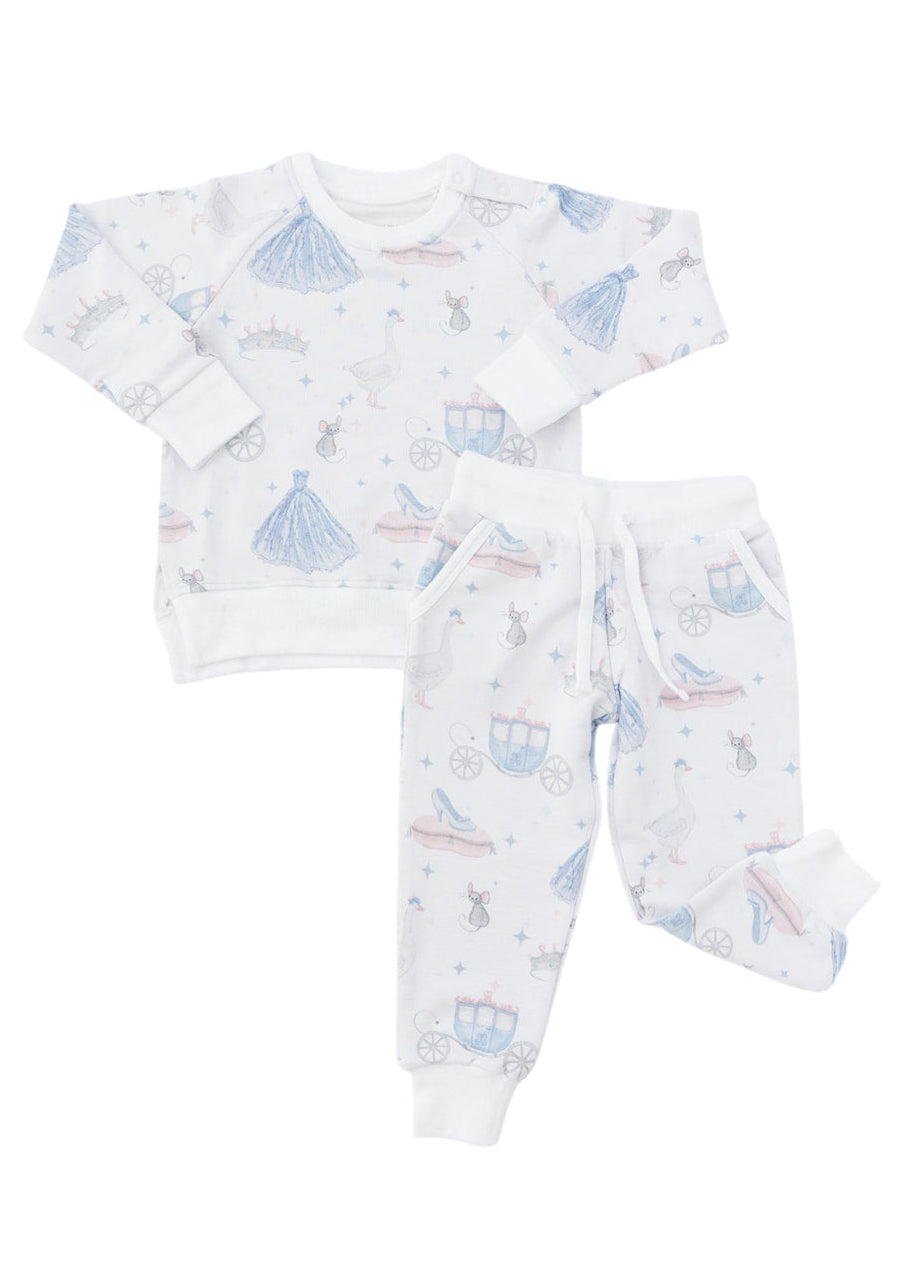 Bamboo French Terry Sweatshirt and Jogger Set. With vintage Disney Cinderella print.