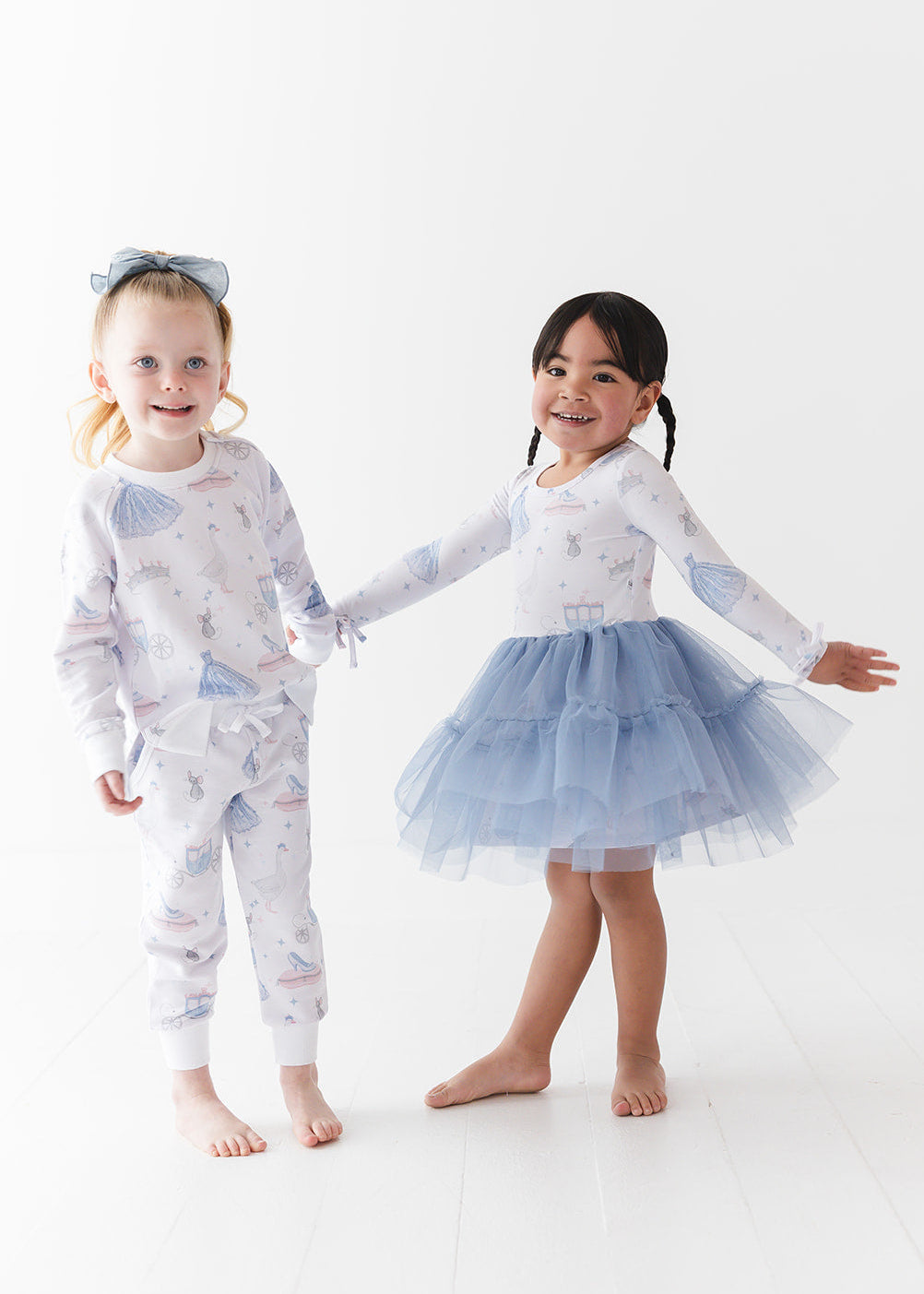 Bamboo tulle little girl or toddler dress with vintage Disney Cinderella print.