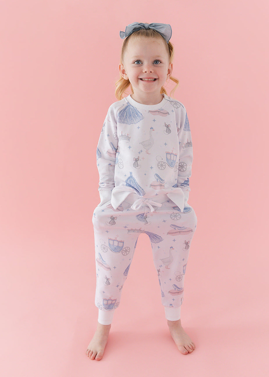 Bamboo French Terry Sweatshirt and Jogger Set. With vintage Disney Cinderella print.