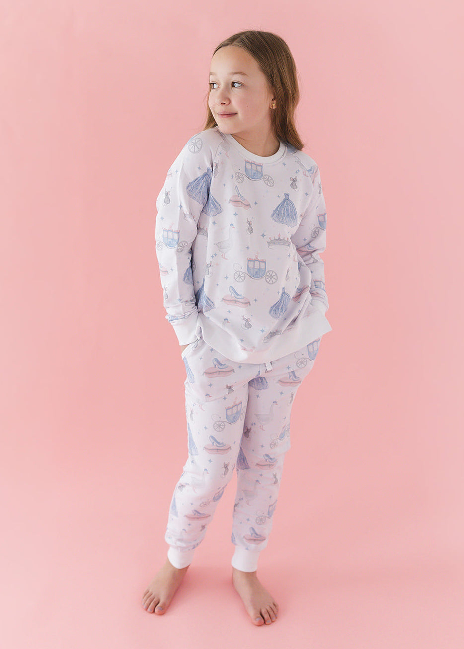 Bamboo French Terry Sweatshirt and Jogger Set. With vintage Disney Cinderella print.