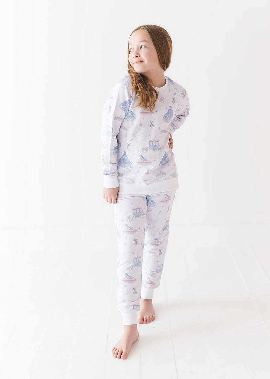 Bamboo French Terry Sweatshirt and Jogger Set. With vintage Disney Cinderella print.