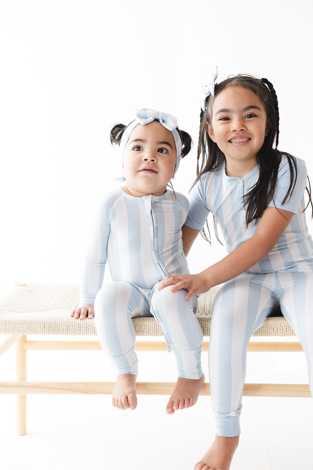 Bamboo Alligator Clip Bow | Cotton Candy Stripes