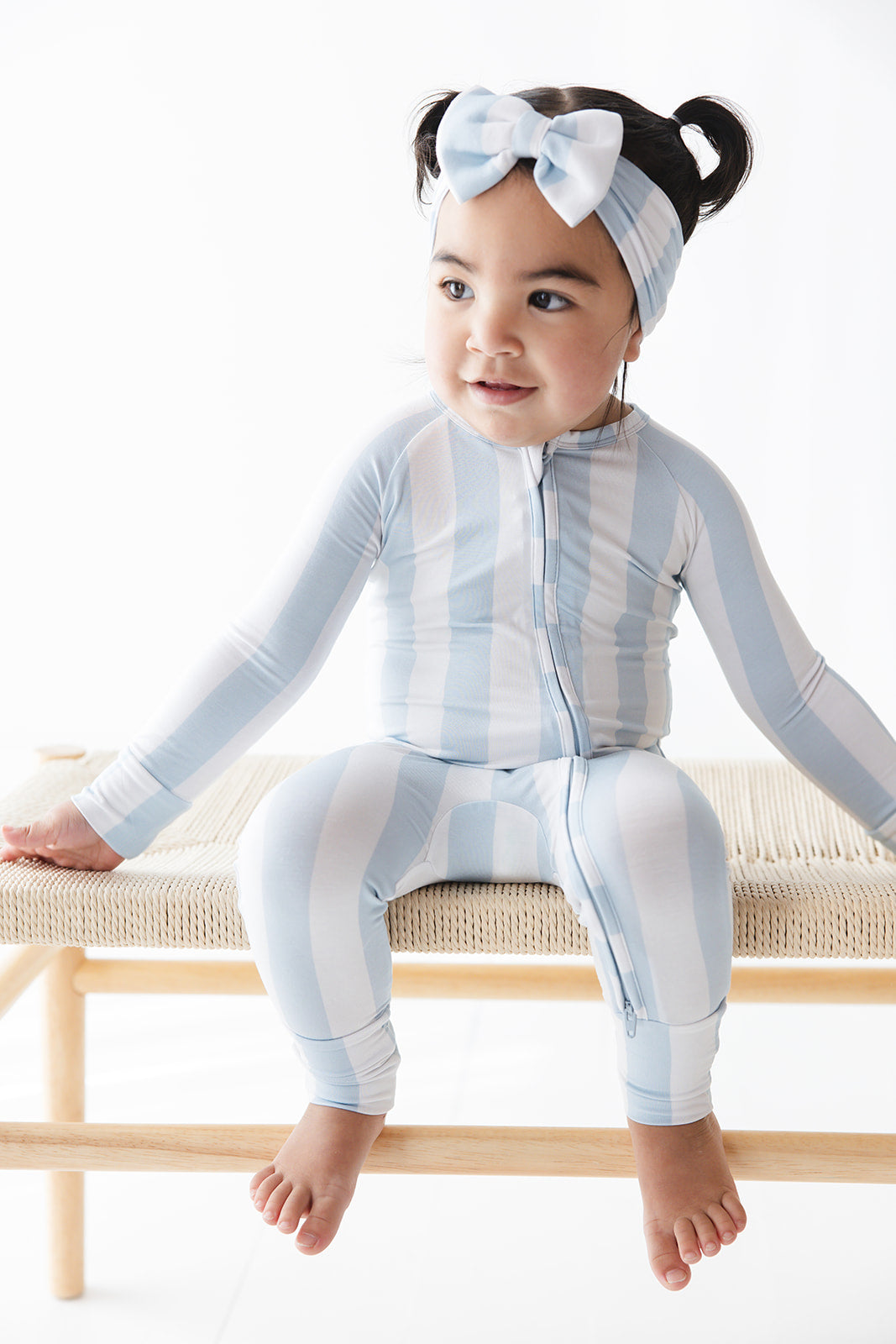 Bamboo Headwrap Bow | Cotton Candy Stripes