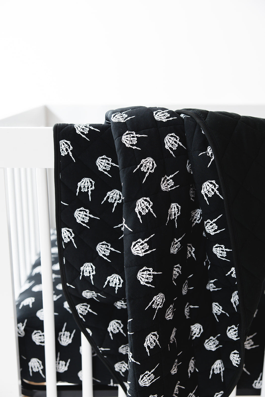 Rock N' Roll Skeleton bamboo quilted blanket with 3.0 TOG filling.