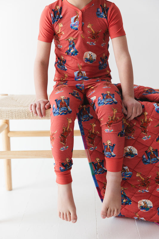 Llama Llama Red Pajama bamboo pajama set for toddler boys and girls. 