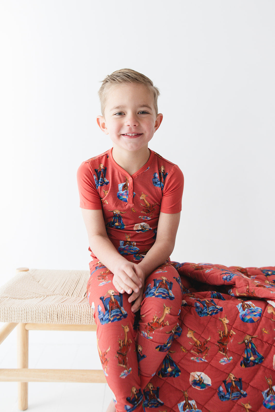 Llama Llama Red Pajama bamboo pajama set for toddler boys and girls. 