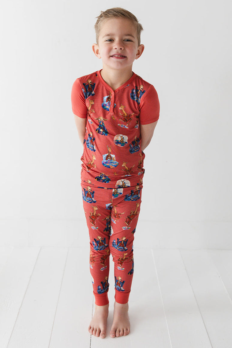 Llama Llama Red Pajama bamboo pajama set for toddler boys and girls. 