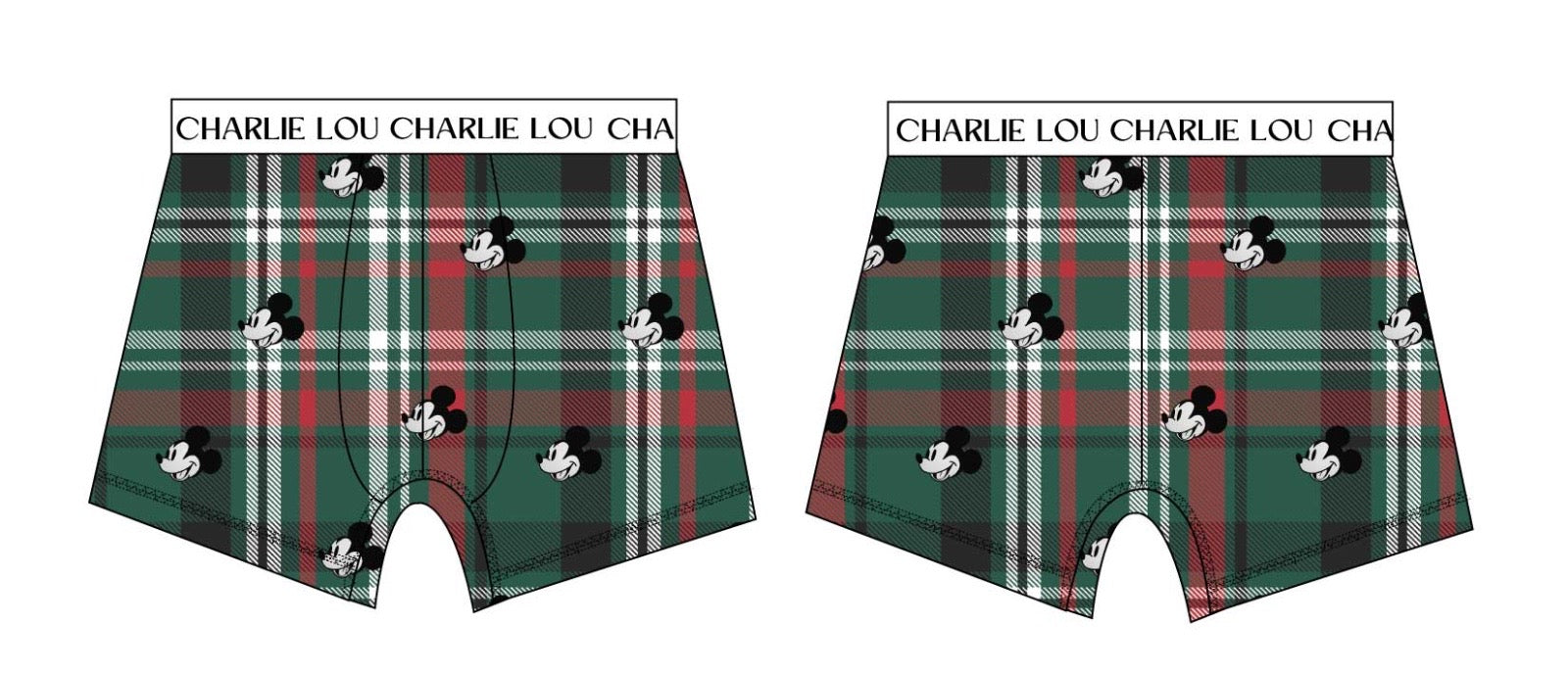 Bamboo Boxers | Tartan Steamboat Willie (PREORDER:SHIPS LATE OCT)