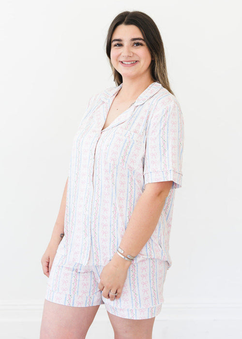 Women's Notch Collar Pajama Set | Victorian Whimsy