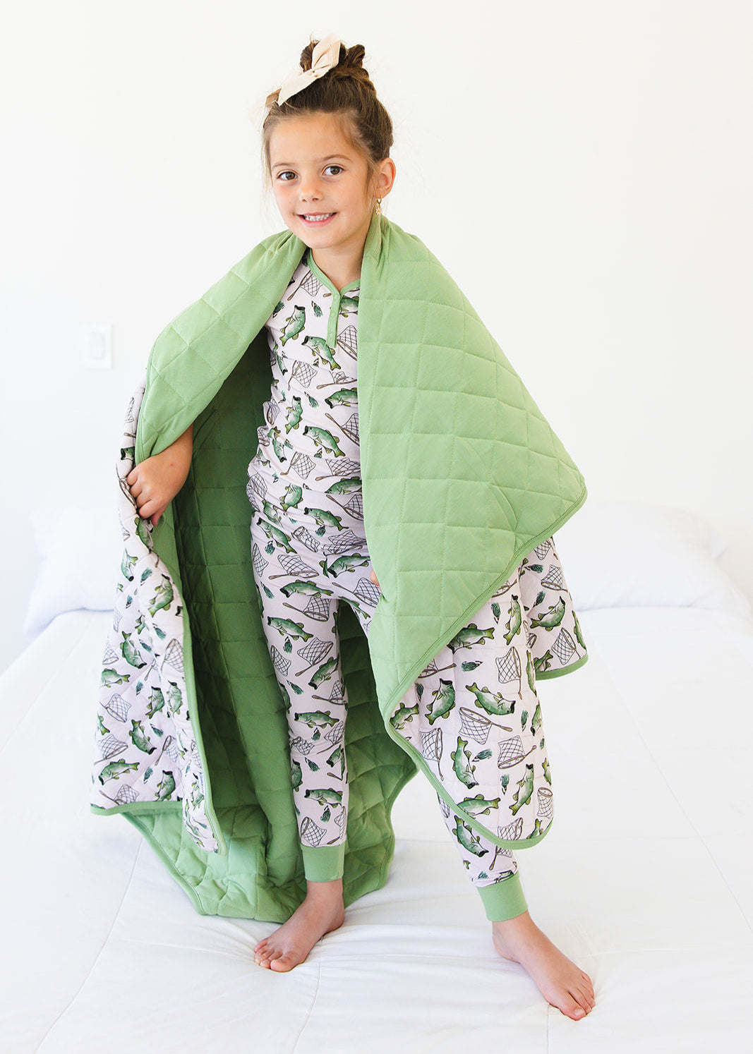 Fishing bamboo quilted blanket wi.h 3.0 TOG filling.
