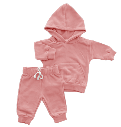 Organic Cotton Hoodie & Jogger Set | Pink