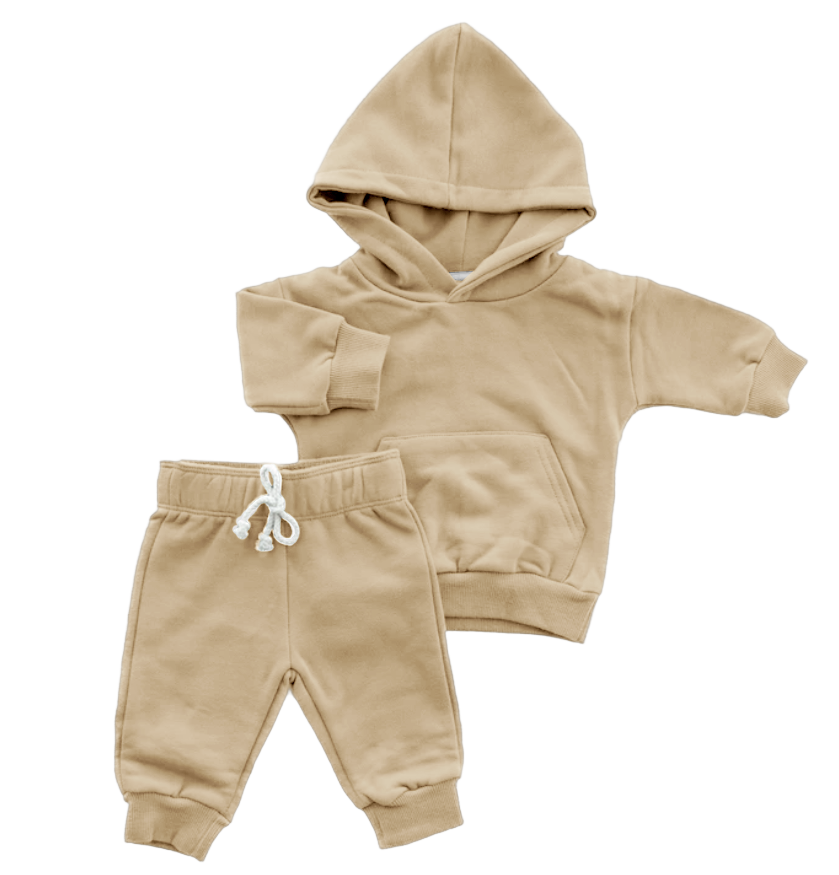 Organic Cotton Hoodie & Jogger Set | Beige