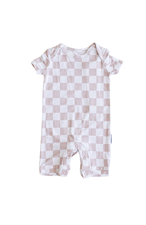 Bamboo Shortie Romper | Checkered