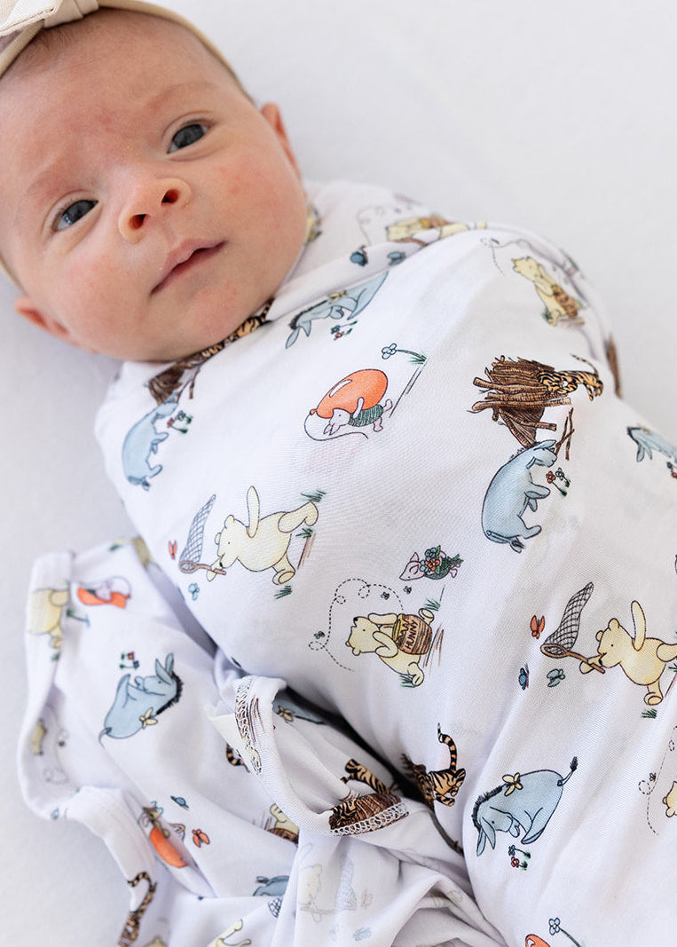 Winnie the Pooh bamboo swaddle.