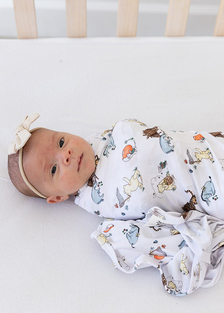 Winnie the Pooh bamboo swaddle.