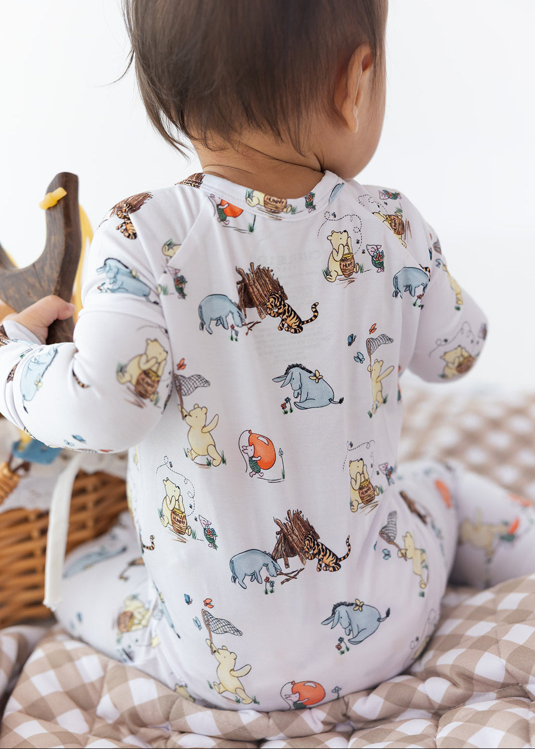 Winnie the Pooh bamboo convertible zippy romper for Fall.