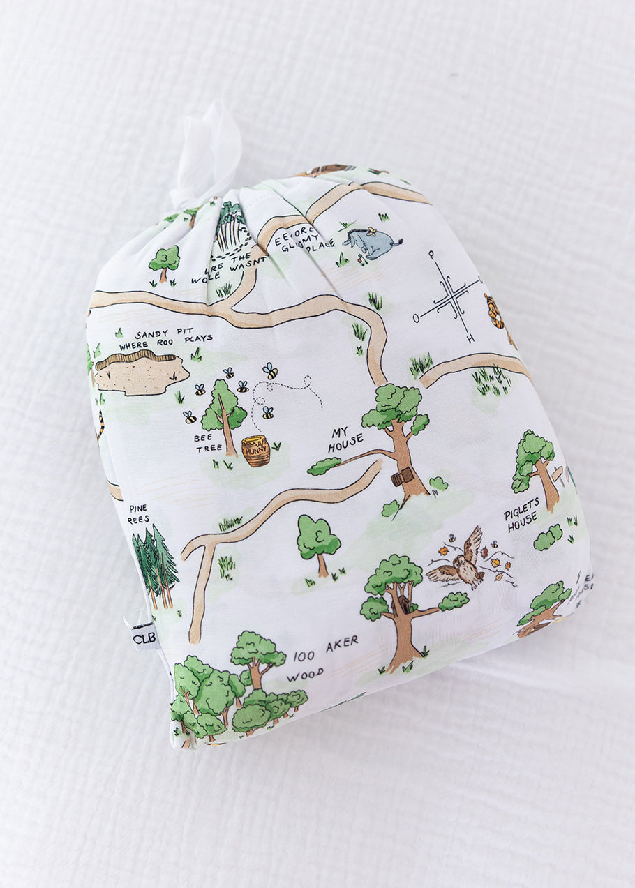 Winnie the Pooh Hundred Acre Wood bamboo swaddle.