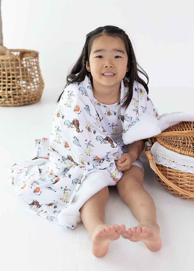 Winnie the Pooh plush bamboo blanket.
