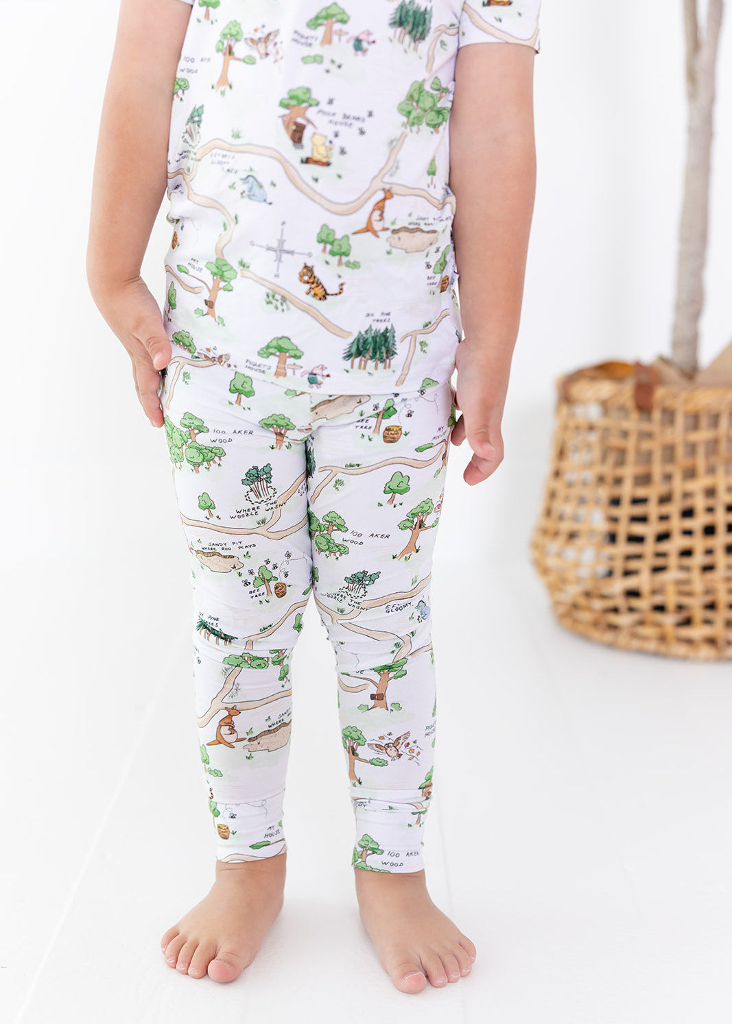Winnie the Pooh Hundred Acre Wood bamboo pajama set.