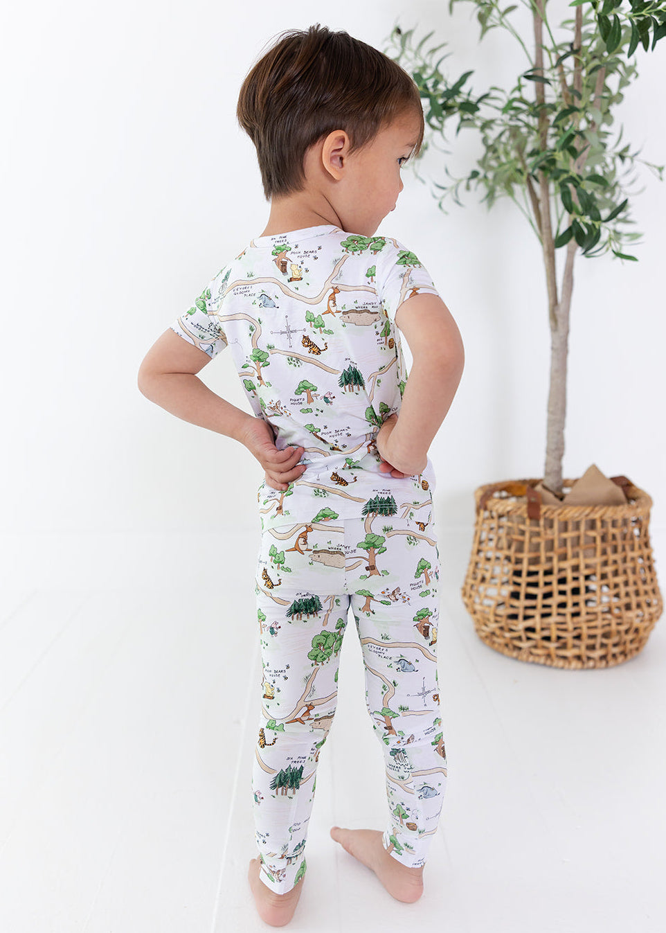 Winnie the Pooh Hundred Acre Wood bamboo pajama set.
