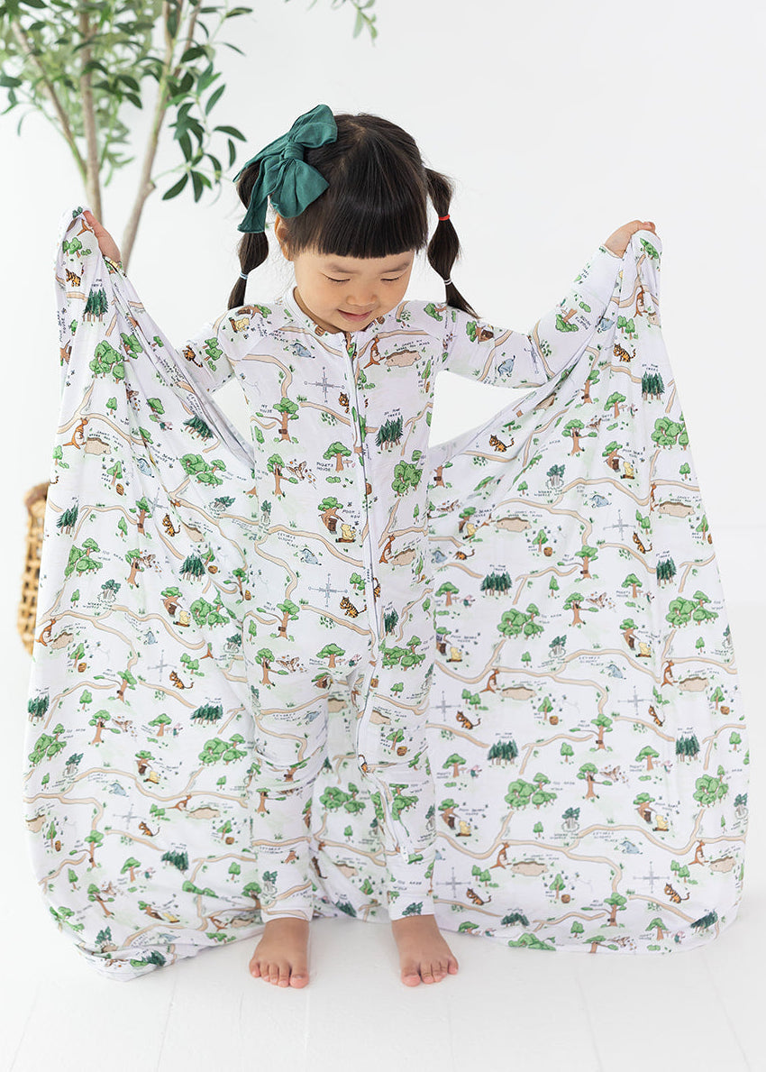 Winnie the Pooh Hundred Acre Wood bamboo swaddle.