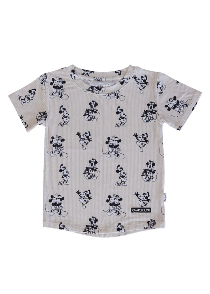 Ribbed Bamboo T-Shirt | Steamboat Willie