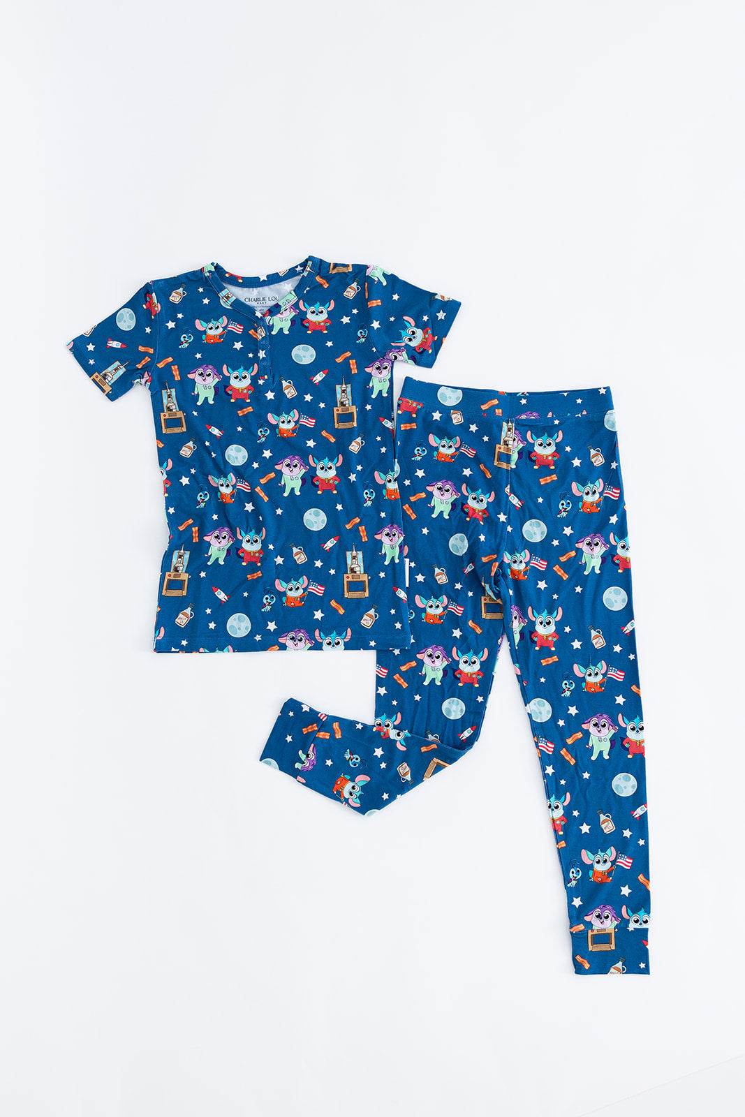 Bamboo pajama set for toddler boys and girls with Chip Chilla print for winter and summer. Daily Wire and Bentkey's Chip Chilla pajamas.