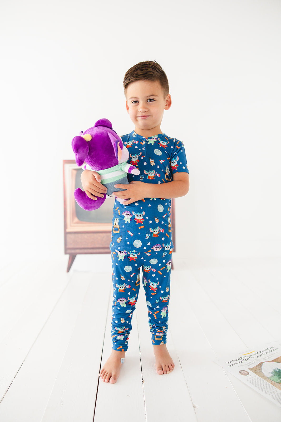 Bamboo pajama set for toddler boys and girls with Chip Chilla print for winter and summer. Daily Wire and Bentkey's Chip Chilla pajamas.