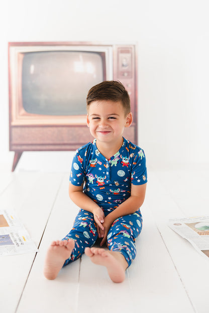 Bamboo pajama set for toddler boys and girls with Chip Chilla print for winter and summer. Daily Wire and Bentkey's Chip Chilla pajamas.