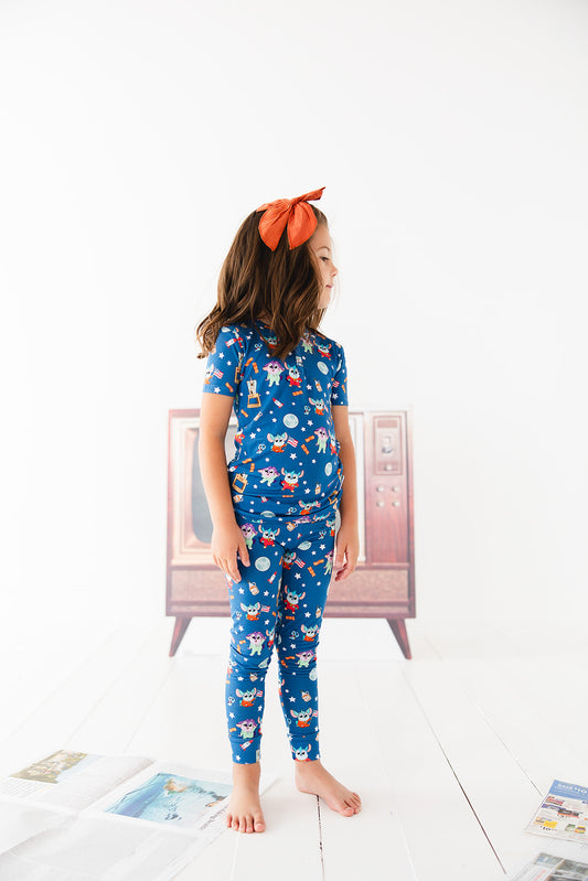 Bamboo pajama set for toddler boys and girls with Chip Chilla print for winter and summer. Daily Wire and Bentkey's Chip Chilla pajamas.