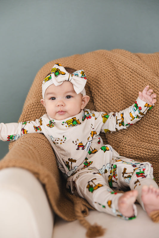 Corduroy book bamboo bib for babies, perfect for drool, teething and feeding baby boys and girls.