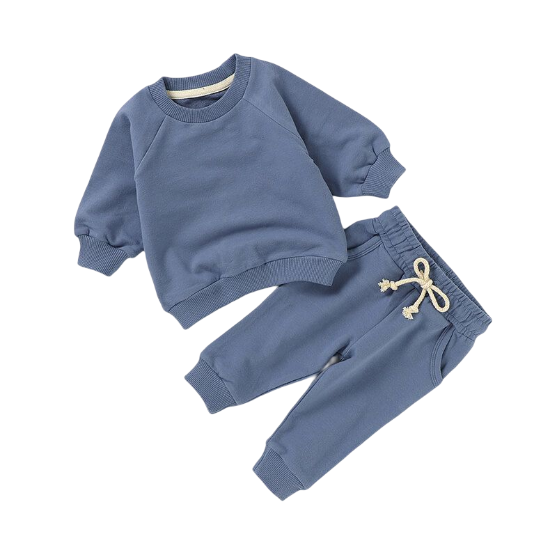 Organic Cotton Sweatsuit Set | Blue