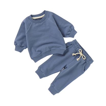 Organic Cotton Sweatsuit Set | Blue