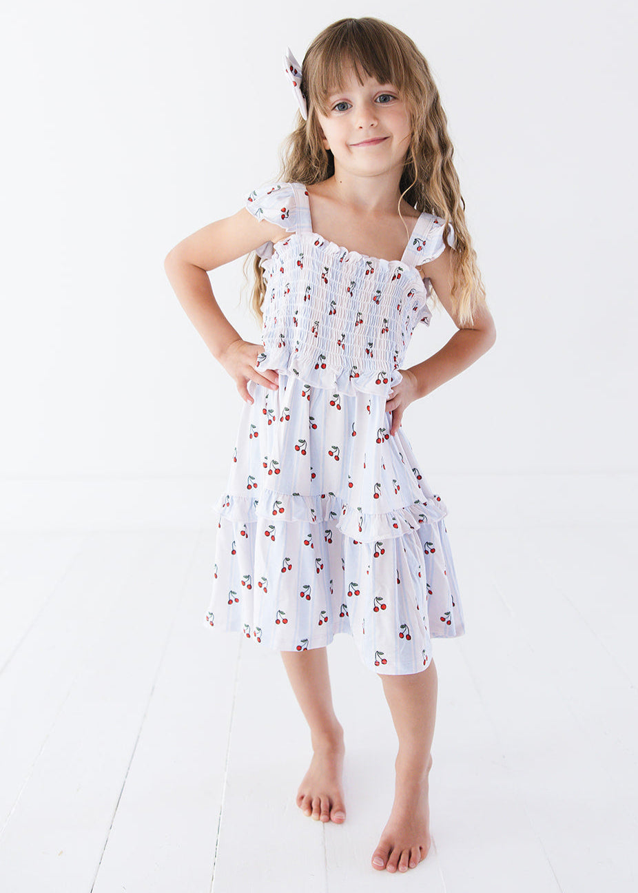 Bamboo Smocked Ruffle Dress | Cherry Picker