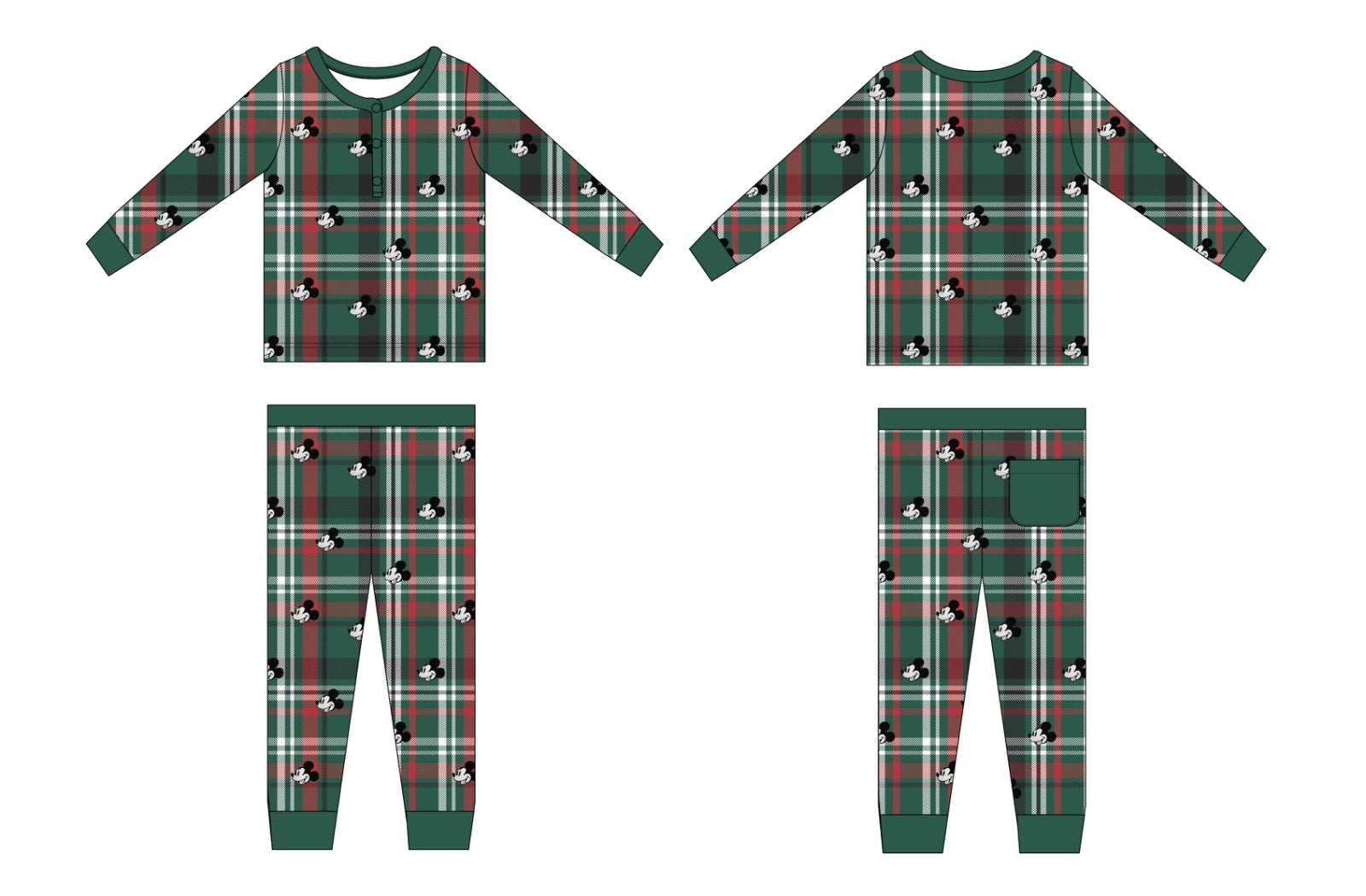 Bamboo Pajama Set | Tartan Steamboat Willie (PREORDER:SHIPS LATE OCT)