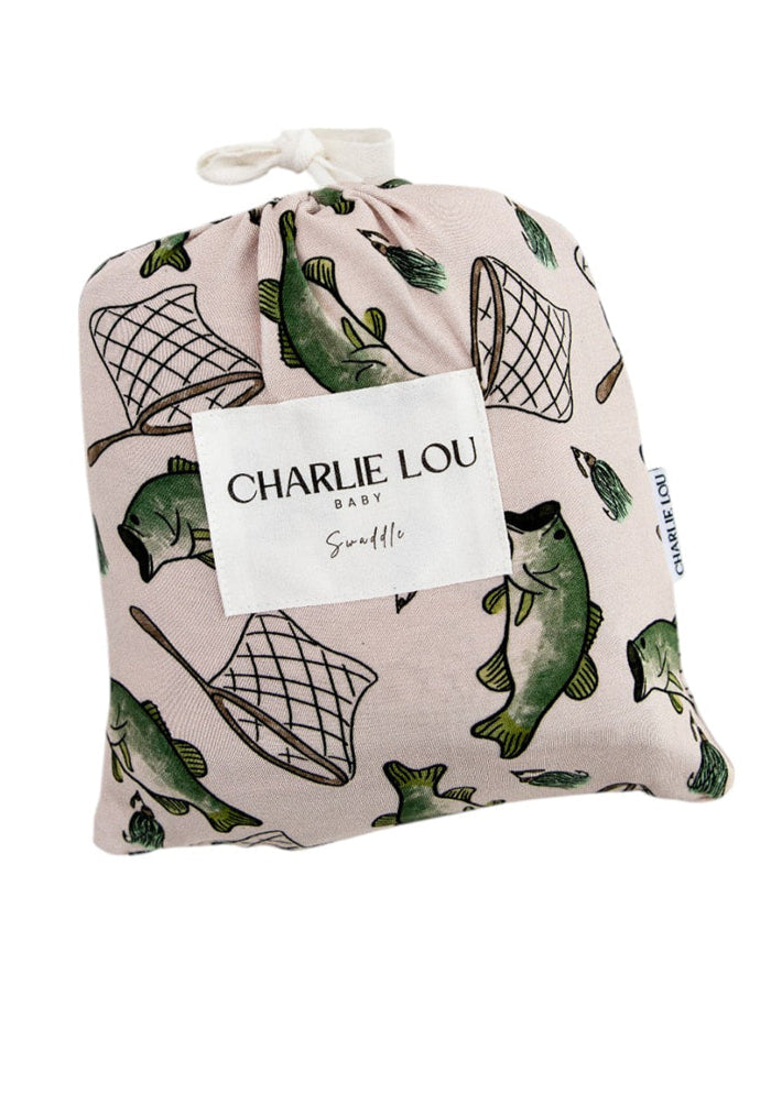 Fishing bamboo swaddle for newborn babies.