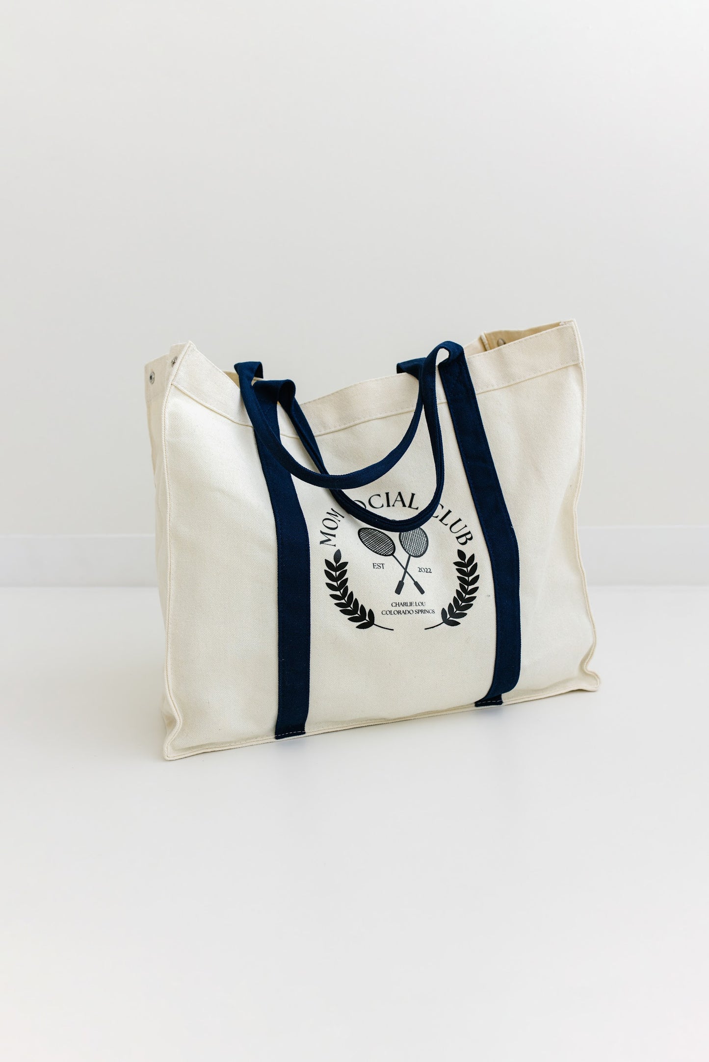 Mom Social Club Reuseable Tote for groceries, beach bag or shopping made of canvas.