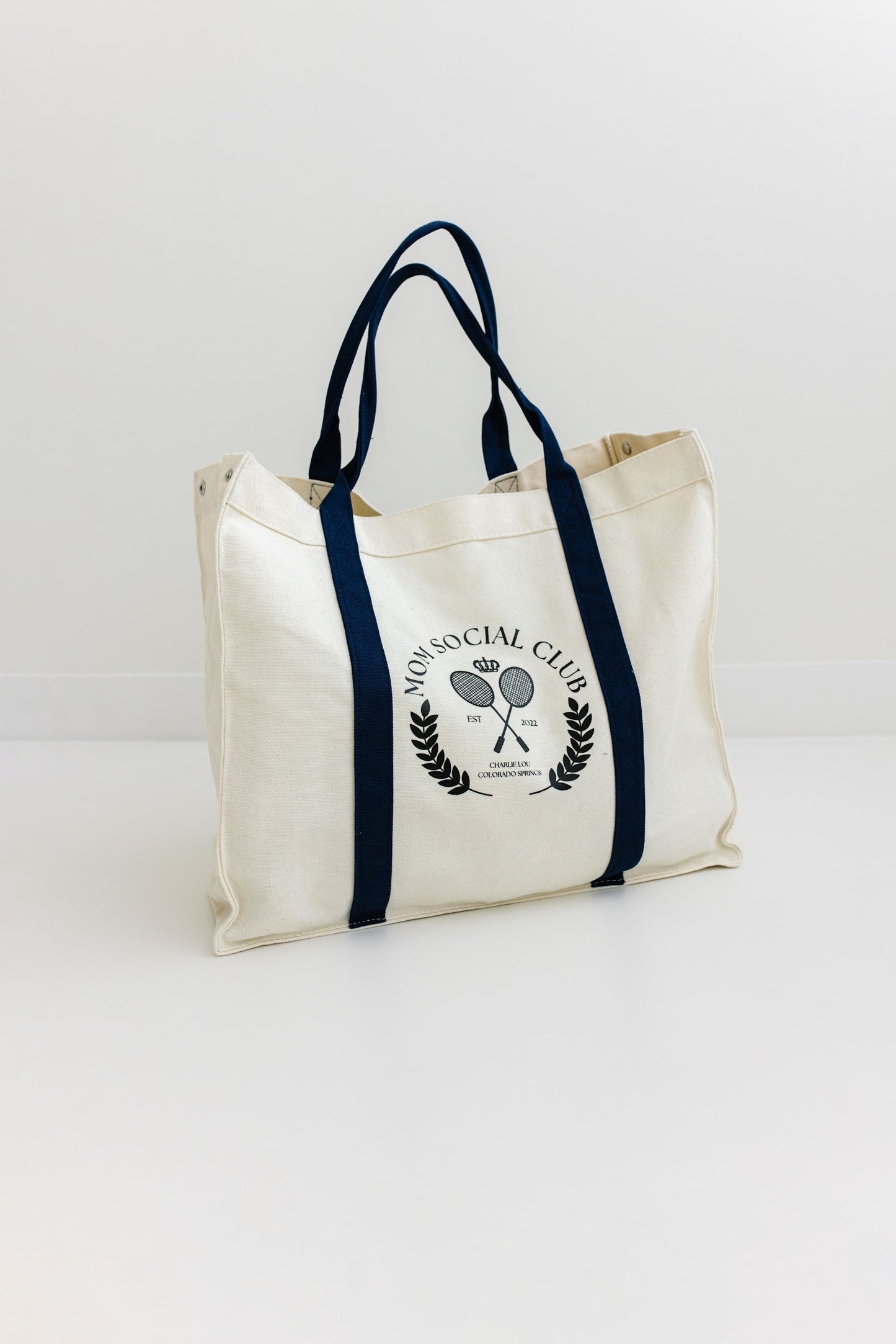 Mom Social Club Reuseable Tote for groceries, beach bag or shopping made of canvas.