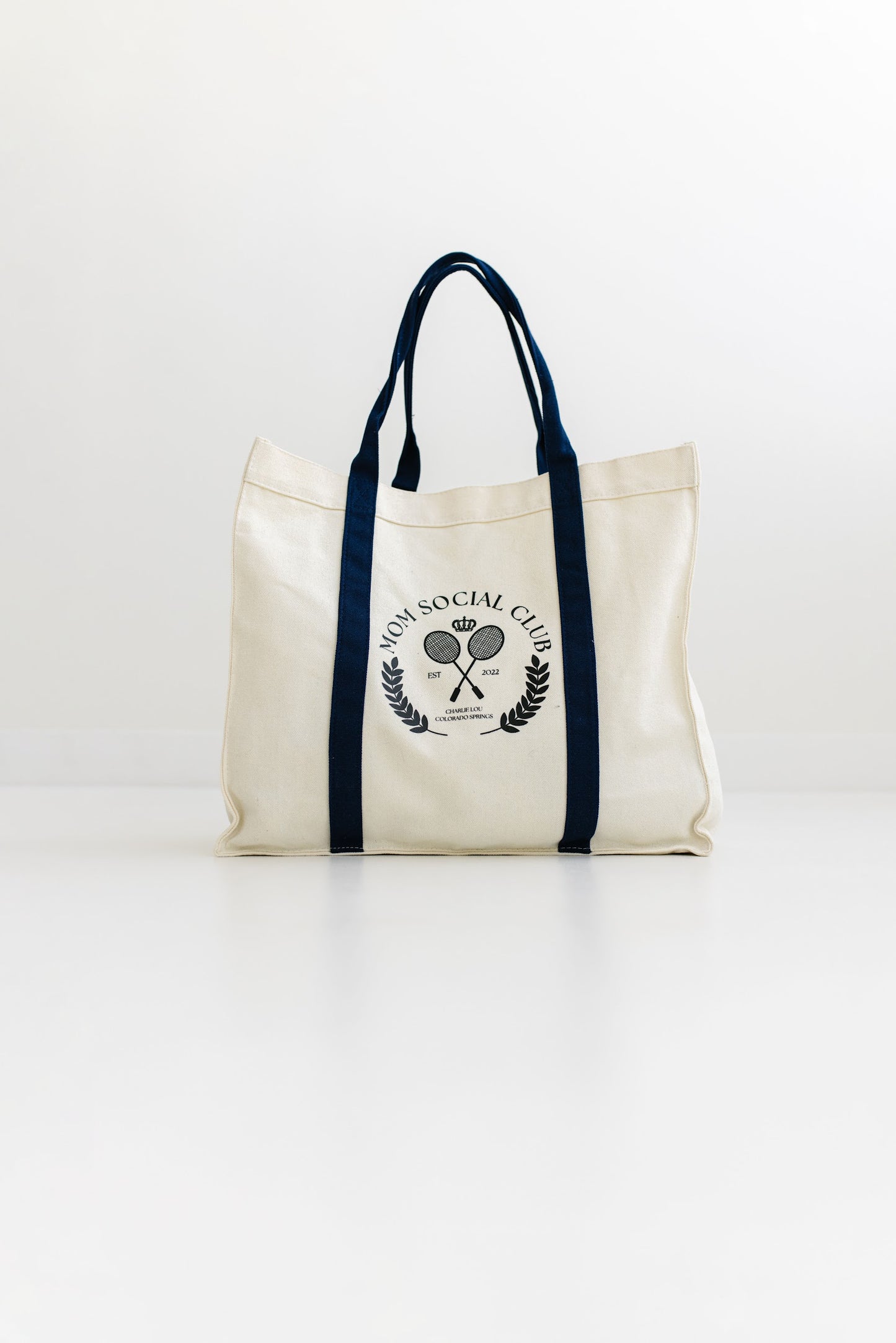 Mom Social Club Reuseable Tote for groceries, beach bag or shopping made of canvas.