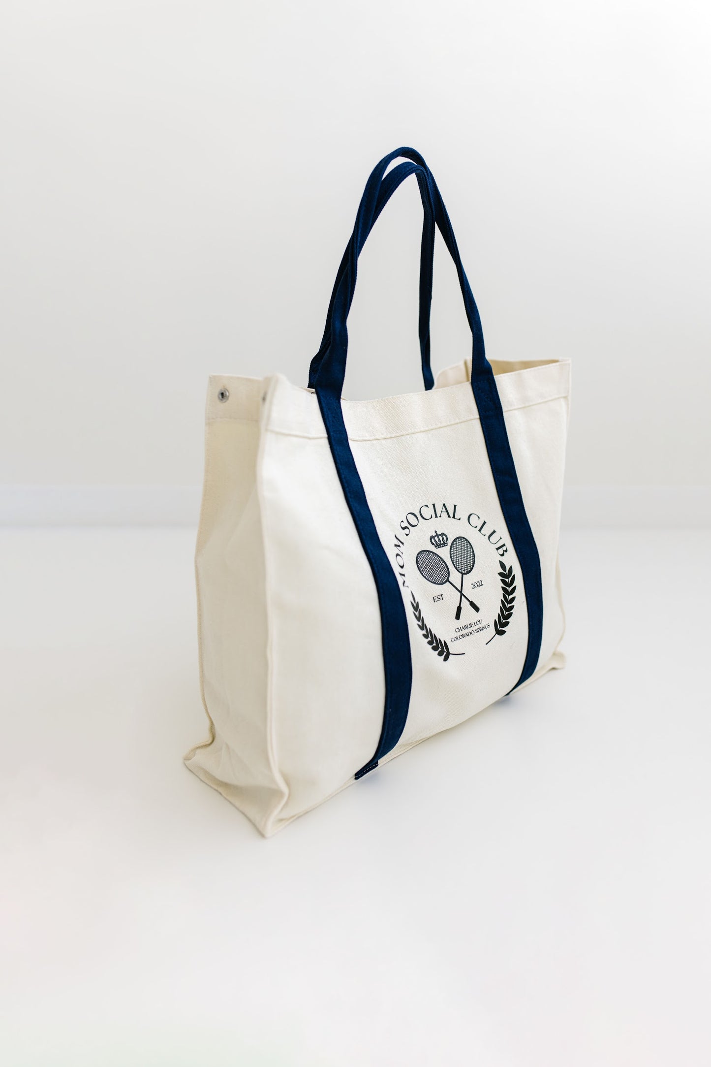 Mom Social Club Reuseable Tote for groceries, beach bag or shopping made of canvas.