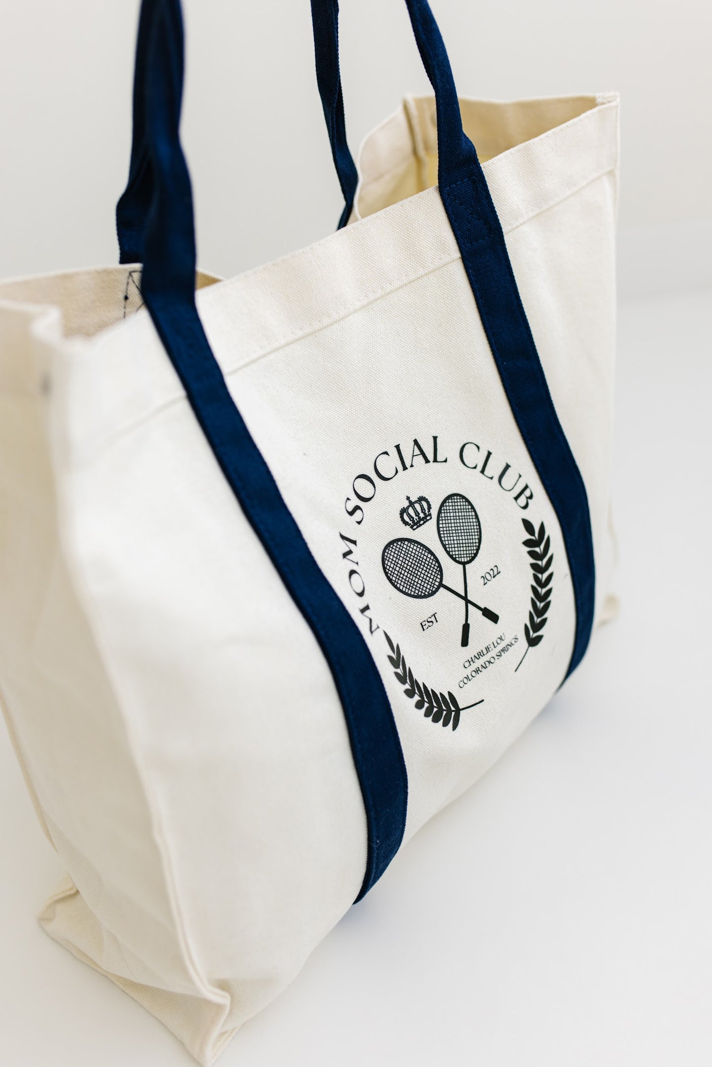 Mom Social Club Reuseable Tote for groceries, beach bag or shopping made of canvas.