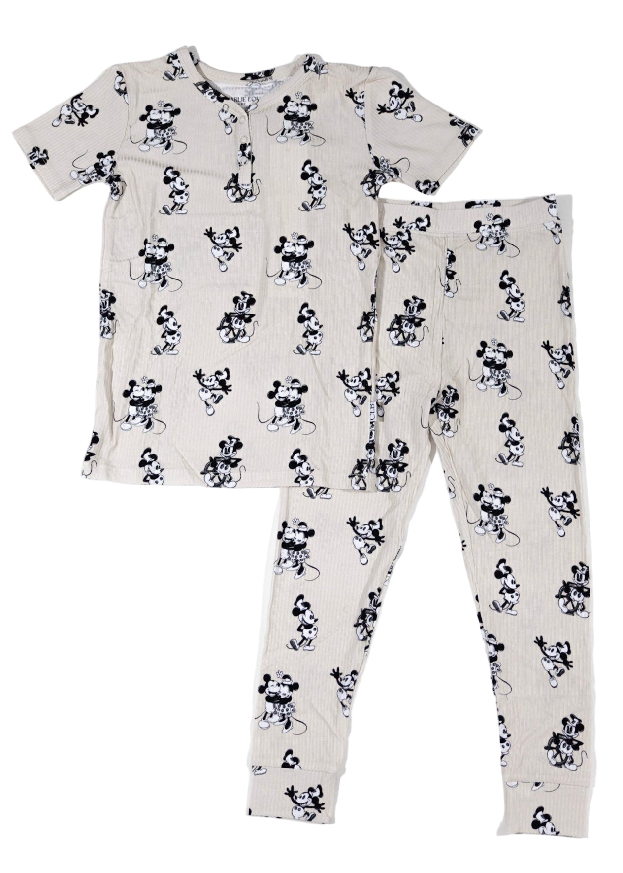 Ribbed Bamboo Pajama Set | Steamboat Willie