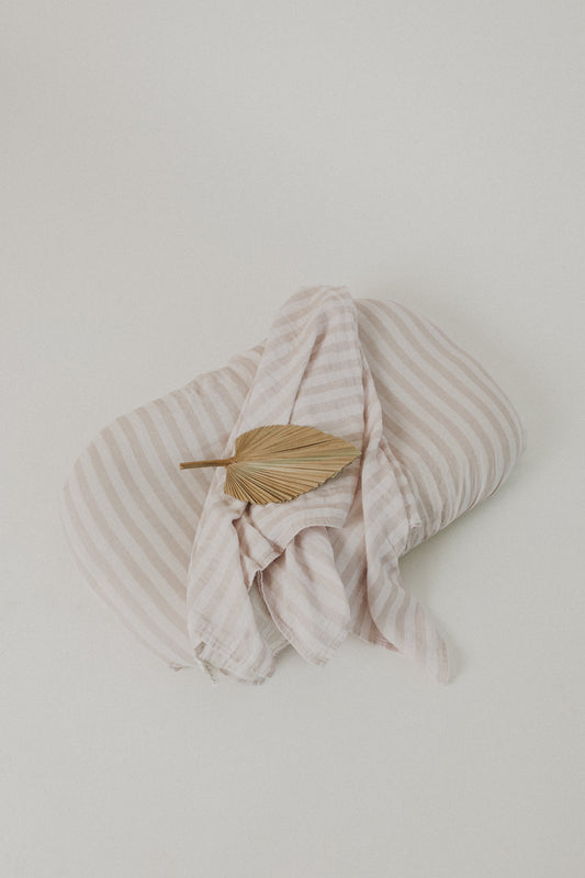 Striped 100% cotton Muslin swaddle for nursery room for boys and girls.